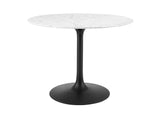 EEI-3526-BLK-WHI Lippa 40" Round Faux Marble Dining Table By Modway