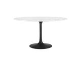 EEI-3528-BLK-WHI Lippa 54" Round Faux Marble Dining Table By Modway
