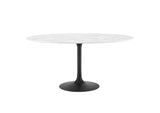 EEI-3529-BLK-WHI Lippa 60" Round Faux Marble Dining Table By Modway