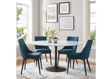 EEI-3529-BLK-WHI Lippa 60" Round Faux Marble Dining Table By Modway