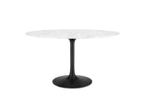 EEI-3530-BLK-WHI Lippa 54" Oval Faux Marble Dining Table By Modway