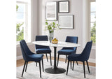 EEI-3531-BLK-WHI Lippa 60" Oval Faux Marble Dining Table By Modway
