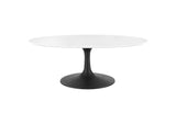 EEI-3533-BLK-WHI Lippa 42" Oval Wood Coffee Table By Modway