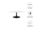 EEI-3533-BLK-WHI Lippa 42" Oval Wood Coffee Table By Modway