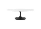 EEI-3536-BLK-WHI Lippa 48" Oval Wood Coffee Table By Modway