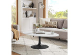 EEI-3536-BLK-WHI Lippa 48" Oval Wood Coffee Table By Modway