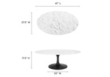 EEI-3537-BLK-WHI Lippa 48" Oval Faux Marble Coffee Table By Modway