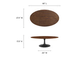 EEI-3538-BLK-WAL Lippa 48" Oval Wood Coffee Table By Modway