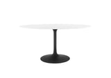 EEI-3539-BLK-WHI Lippa 60" Oval Wood Dining Table By Modway