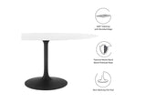 EEI-3539-BLK-WHI Lippa 60" Oval Wood Dining Table By Modway