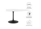 EEI-3540-BLK-WHI Lippa 78" Oval Wood Dining Table By Modway