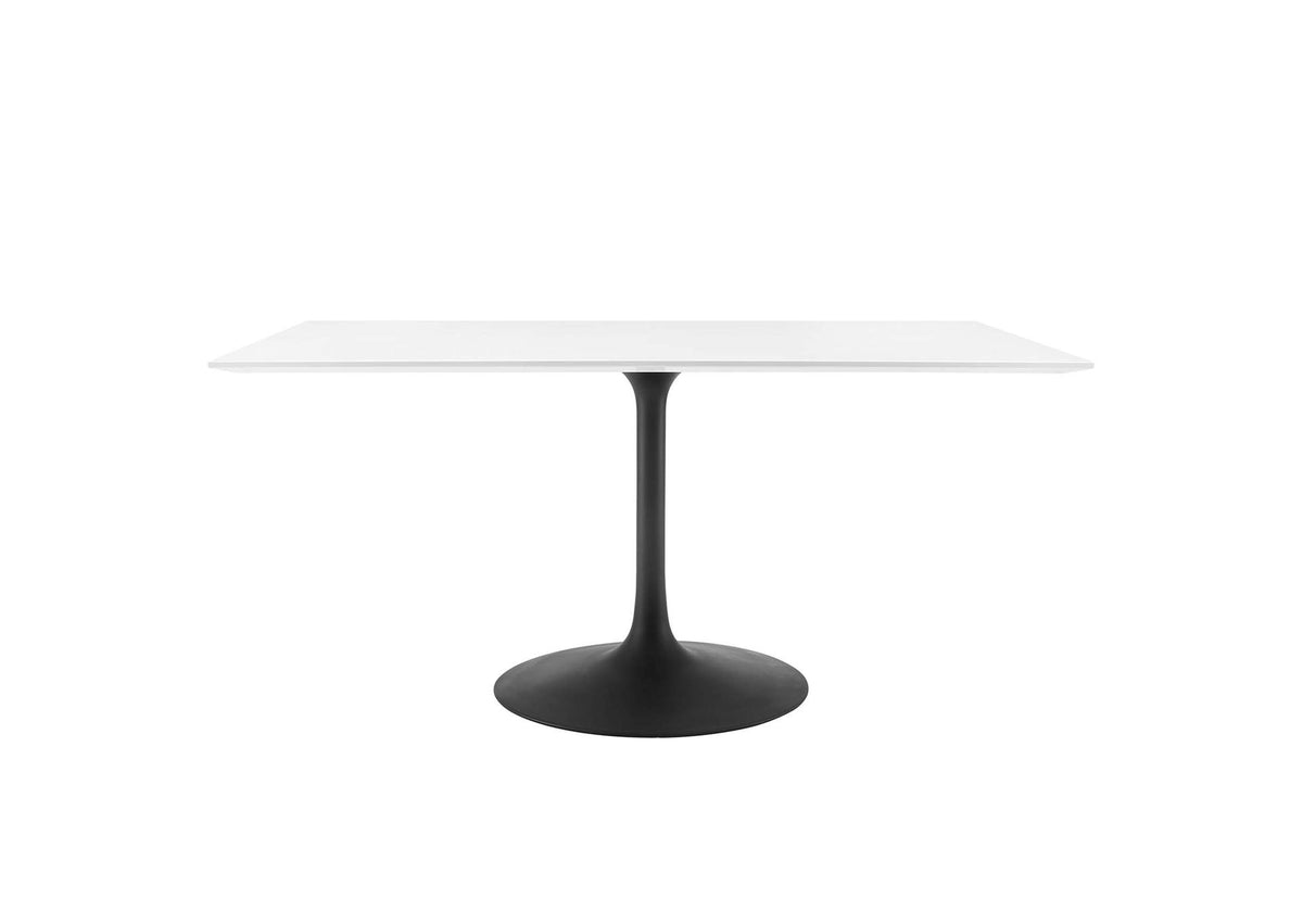 EEI-3541-BLK-WHI Lippa 60" Rectangle Wood Dining Table By Modway