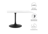 EEI-3541-BLK-WHI Lippa 60" Rectangle Wood Dining Table By Modway