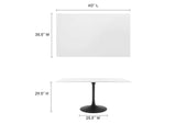 EEI-3541-BLK-WHI Lippa 60" Rectangle Wood Dining Table By Modway