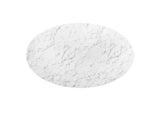 EEI-3542-BLK-WHI Lippa 78" Oval Faux Marble Dining Table By Modway