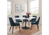 EEI-3542-BLK-WHI Lippa 78" Oval Faux Marble Dining Table By Modway