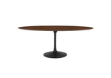 EEI-3544-BLK-WAL Lippa 78" Oval Walnut Wood Dining Table By Modway
