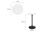 EEI-3545-BLK-WHI Lippa 28" Round Wood Bar Table By Modway