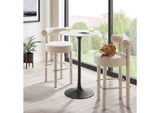 EEI-3545-BLK-WHI Lippa 28" Round Wood Bar Table By Modway