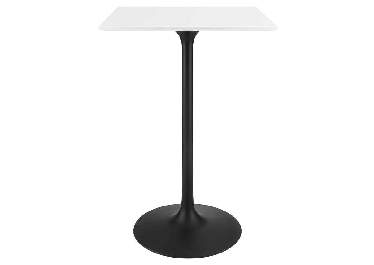 EEI-3546-BLK-WHI Lippa 28" Square Wood Bar Table By Modway