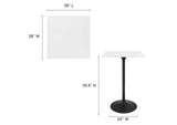 EEI-3546-BLK-WHI Lippa 28" Square Wood Bar Table By Modway