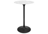 EEI-3547-BLK-WHI Lippa 28" Round Faux Marble Bar Table By Modway