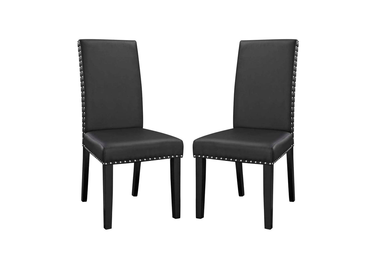 EEI-3553-BLK Parcel Vinyl Dining Side Chair Set Of 2 By Modway