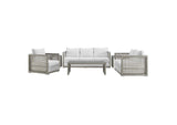 EEI-3559-GRY-WHI-SET Aura 6 Piece Outdoor Patio Wicker Rattan Set By Modway
