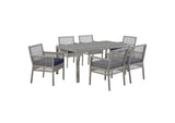EEI-3560-GRY-NAV-SET Aura 7 Piece Outdoor Patio Wicker Rattan Set By Modway