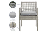 EEI-3561-GRY-GRY Aura Outdoor Patio Wicker Rattan Dining Armchair Set Of 2 By Modway
