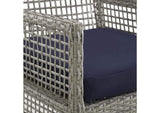 EEI-3561-GRY-NAV Aura Outdoor Patio Wicker Rattan Dining Armchair Set Of 2 By Modway