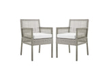 EEI-3561-GRY-WHI Aura Outdoor Patio Wicker Rattan Dining Armchair Set Of 2 By Modway
