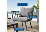 EEI-3566-SLA-CHA Riverside Outdoor Patio Aluminum Armchair By Modway