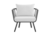EEI-3566-SLA-WHI Riverside Outdoor Patio Aluminum Armchair By Modway