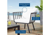 EEI-3566-SLA-WHI Riverside Outdoor Patio Aluminum Armchair By Modway