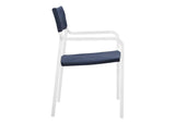 EEI-3573-WHI-NAV Raleigh Stackable Outdoor Patio Aluminum Dining Armchair By Modway