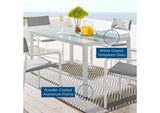 EEI-3576-WHI Raleigh 59" Outdoor Patio Aluminum Dining Table By Modway