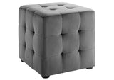 EEI-3577-GRY Contour Tufted Cube Performance Velvet Ottoman By Modway