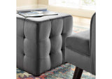 EEI-3577-GRY Contour Tufted Cube Performance Velvet Ottoman By Modway
