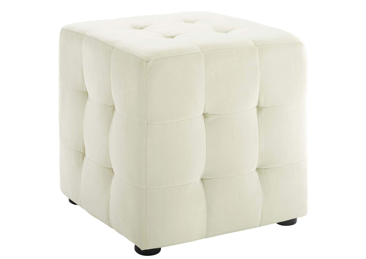 EEI-3577-IVO Contour Tufted Cube Performance Velvet Ottoman By Modway