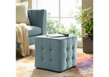 EEI-3577-LBU Contour Tufted Cube Performance Velvet Ottoman By Modway