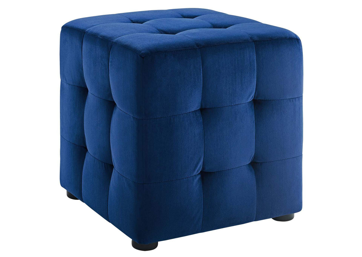 EEI-3577-NAV Contour Tufted Cube Performance Velvet Ottoman By Modway