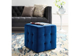 EEI-3577-NAV Contour Tufted Cube Performance Velvet Ottoman By Modway