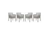 EEI-3594-GRY-GRY Aura Outdoor Patio Wicker Rattan Dining Armchair Set Of 4 By Modway