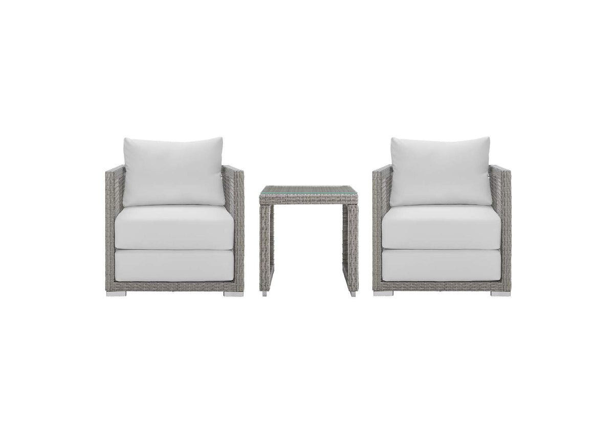EEI-3595-GRY-WHI-SET Aura 3 Piece Outdoor Patio Wicker Rattan Set By Modway