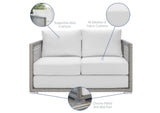EEI-3596-GRY-WHI-SET Aura 4 Piece Outdoor Patio Wicker Rattan Set By Modway