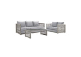 EEI-3598-GRY-GRY-SET Aura 3 Piece Outdoor Patio Wicker Rattan Set By Modway