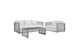 EEI-3598-GRY-WHI-SET Aura 3 Piece Outdoor Patio Wicker Rattan Set By Modway