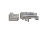 EEI-3599-GRY-GRY-SET Aura 3 Piece Outdoor Patio Wicker Rattan Set By Modway