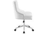 EEI-3608-WHI Regent Tufted Button Swivel Faux Leather Office Chair By Modway